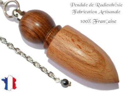 Pendule Celte Création en Bois de Santal et Bois de Hêtre Piéce unique N°CELSH-2