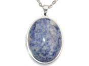 Sodalite Pendentif Cabochon Ovale 40X30 mm Support en Acier Inoxydable