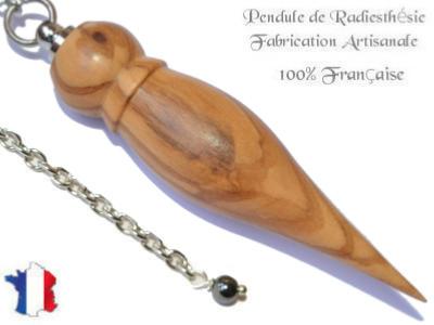 Pendule Goutte en Bois d'Olivier Pièce Unique N°GOUOLI-3