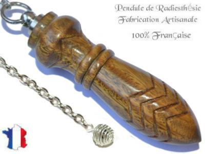 Pendule Egyptien Thot Plombé en Bois de Palo Santo Gravé Pièce Unique N°THOPALPLPT-48