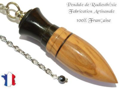 Pendule Amon Création en Bois d'ébène et Bois d'Olivier Pièce Unique N°AM2B-16